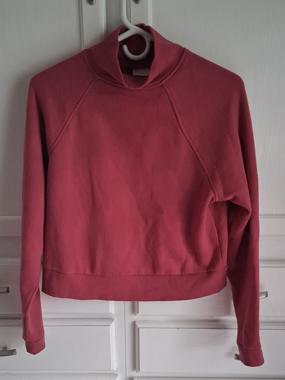 a new day Dusty Rose Funnel Neck Cropped  Sweatshirt